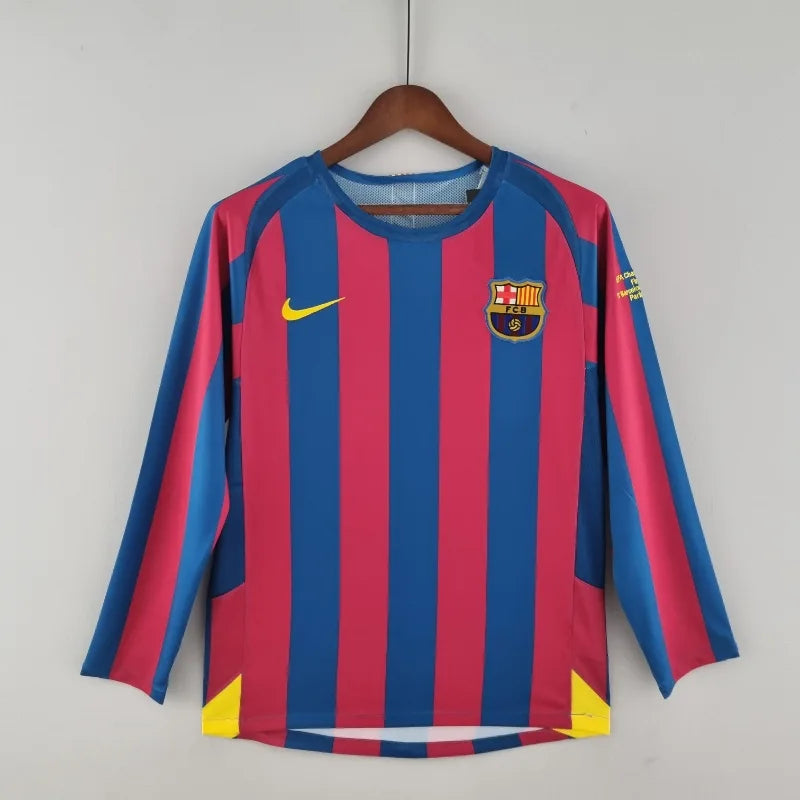 2005-2006 Barcelona Long Sleeve Home Retro Shirt