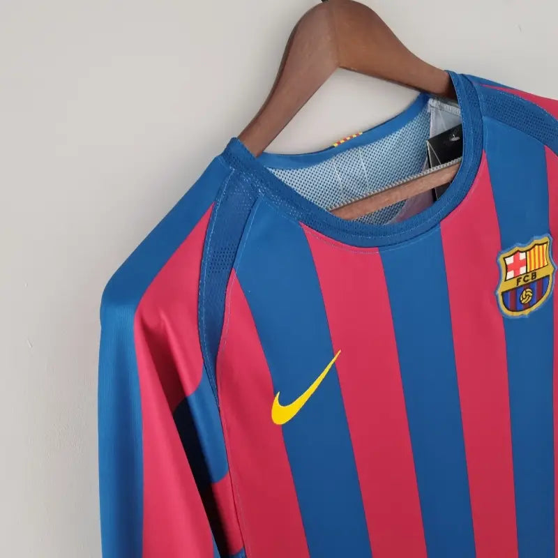 2005-2006 Barcelona Long Sleeve Home Retro Shirt